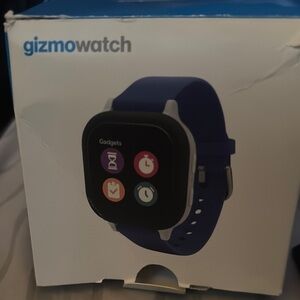 Blue Smartwatch with Sleek Design and App Display